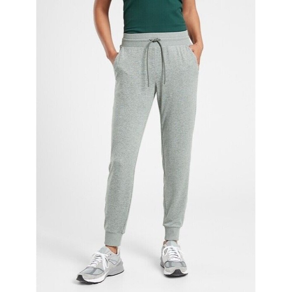 Athleta Uptempo Jogger Womens Small Gray Drawstring Pockets Athleisure Lounge